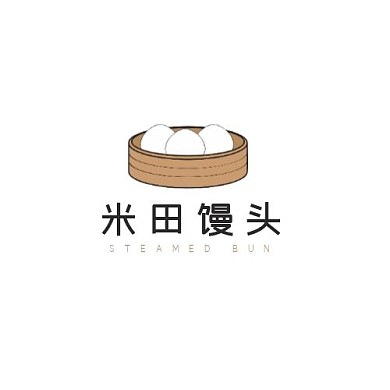 咖色现代风格米田馒头logo设计