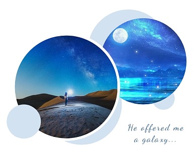  蓝色白色星空几何个人分享照片拼图