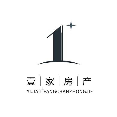 壹家房地产中介logo简约绿色数字1
