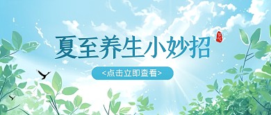 简约大气插画风夏至养生方法公众号封面首图