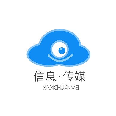 信息传媒蓝色创意logo设计