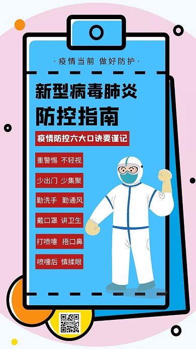 新型冠状病毒肺炎防疫措施创意海报