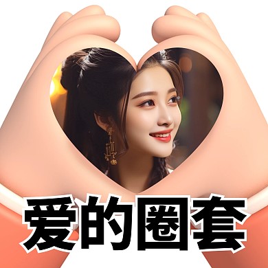 爱的圈套比心人像效果模板