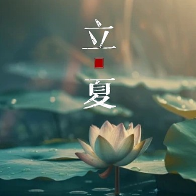 立夏节气荷花祝福公众号封面次图