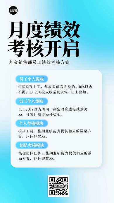 基金金融行业员工激励方案弥散风海报