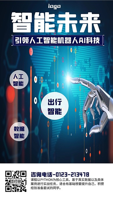 人工智能引领科技手机海报