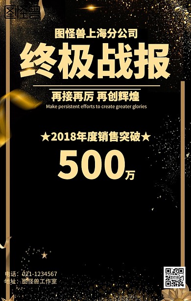 黑金城市销售战报海报