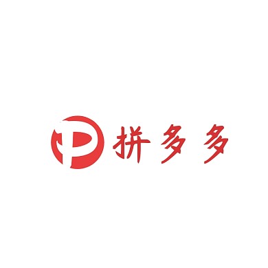 简约大气风红色系电商LOGO拼多多标志