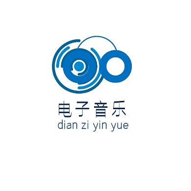 蓝白简约音乐logo