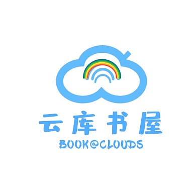 极简书店书房云朵简约蓝色logo