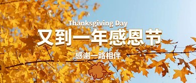 感恩节祝福感谢公众号封面大图