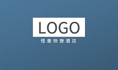 蓝色质感简约酒店二维码名片