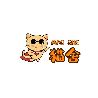 猫舍LOGO宠物店卡通设计