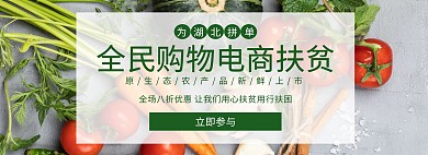 淘宝农产品精准扶贫简约绿色banner