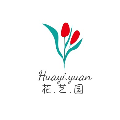 花艺园花朵创意logo设计