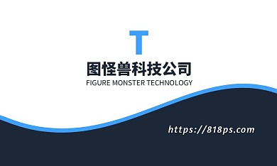白底蓝色科技公司技术总监名片