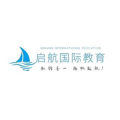 国际教育资讯中介公司简约蓝色logo