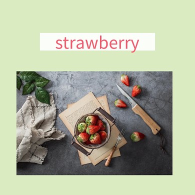 粉红草莓碗水果手机微博封面模板