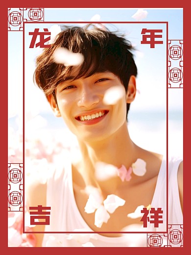 龙年祝福创意中式效果模版