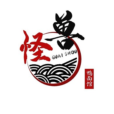 logo设计鸭面馆卡通创意中国风头像