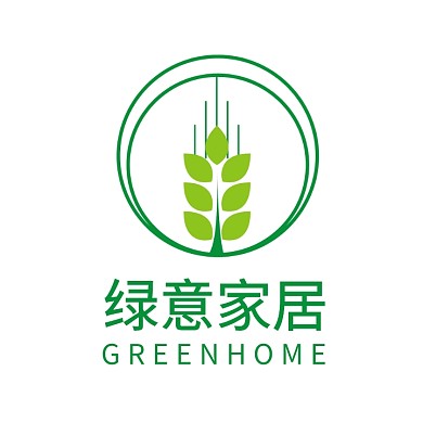 绿色家居家装稻谷装饰清新店招LOGO