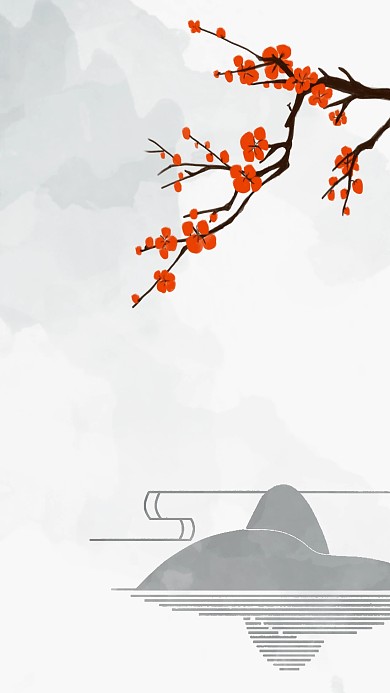 图怪兽原创元素古风梅花背景
