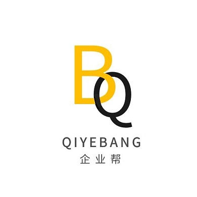 企业帮字母黑黄色简约风