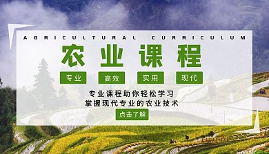 农业课程农田天空绿色自然课程封面