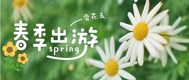 摄影清新小雏菊春季出游赏花公众号封面