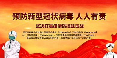 创意大气疫情防控横版展板