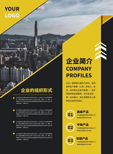 摄影风几何风风企业形象宣传印刷海报