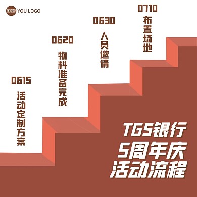 活动流程信息图表方形海报