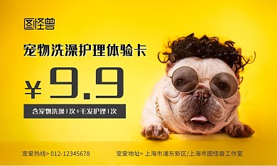 9.9宠物洗澡护理卡