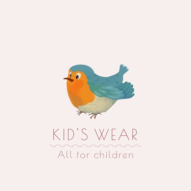 高级灰粉色英文童装电商品牌LOGO