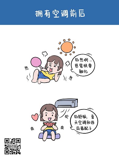 电器促销漫画海报蓝色卡通