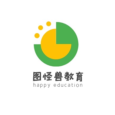 教育培训少儿艺术黄色卡通扁平圆形logo