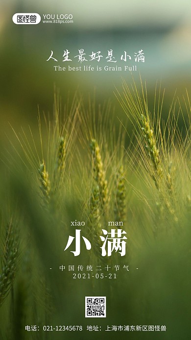 人生最好是小满摄影风手机海报
