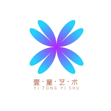 红色简约儿童艺术LOGO扁平LOGO