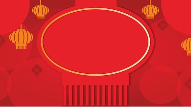 图怪兽原创元素过年背景喜庆红色底图鼠年福气横板海报节日