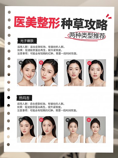 实景医美整形种草攻略小红书内页配图