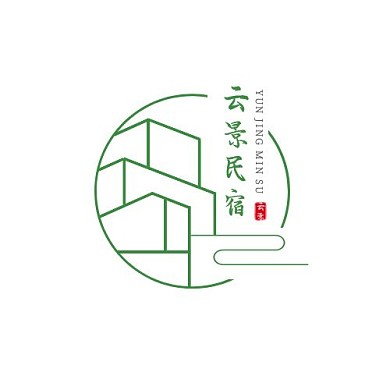 绿色几何民宿标志