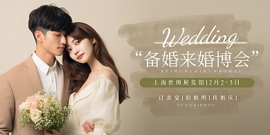 INS风上海婚博会横版海报