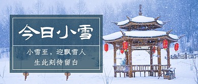 小雪节气祝福摄影风简约公众号首图