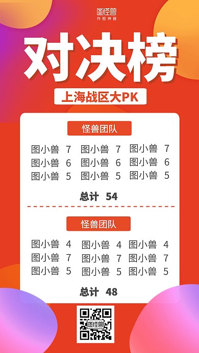 渐变对决榜pk榜喜报表彰海报