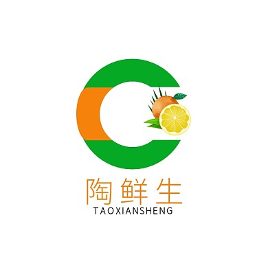 几何简约手绘陶鲜生logo