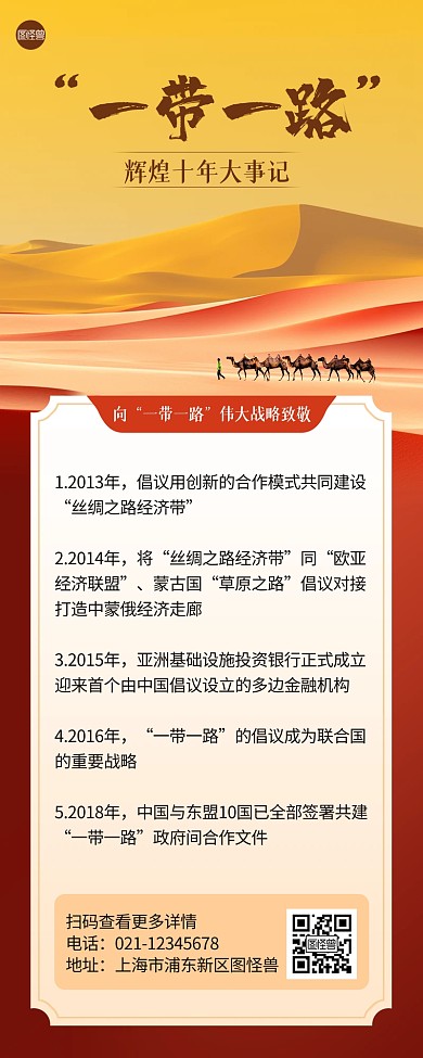 一带一路辉煌大事记营销长图
