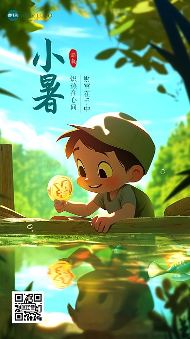 小暑节气理财借势祝福手机海报