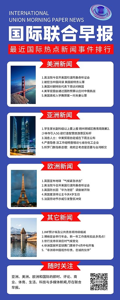 简约风新闻早报营销长图