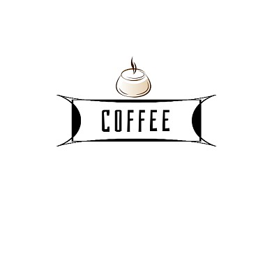咖啡馆猫咖黑色店招logo