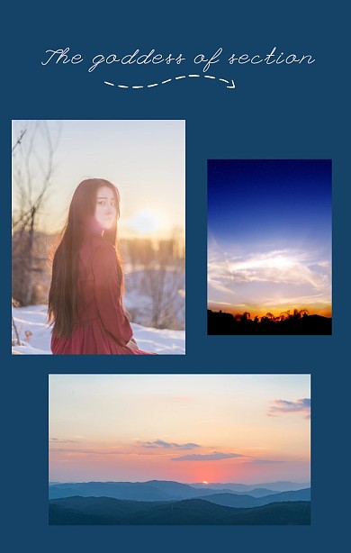 简约蓝色插图清新妇女节拼图海报